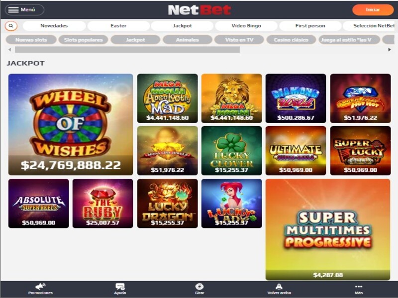 Casino móvil y apuestas en vivo Netbet