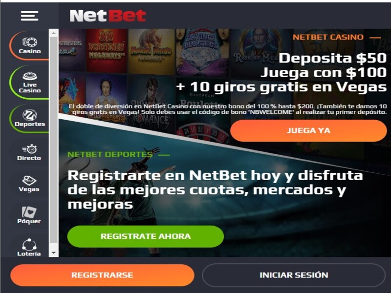 Deportes y casino en vivo Netbet