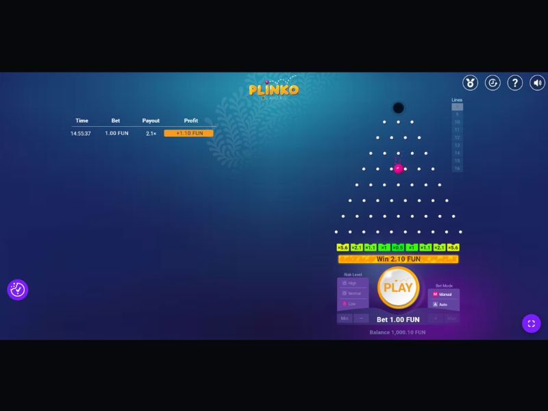 Register and Play Plinko